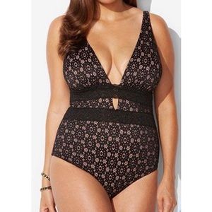 Swimsuits For All Crochet One Piece Swimsuit Sz 26